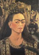 Frida Kahlo Self-Portrait with Monkey oil on canvas